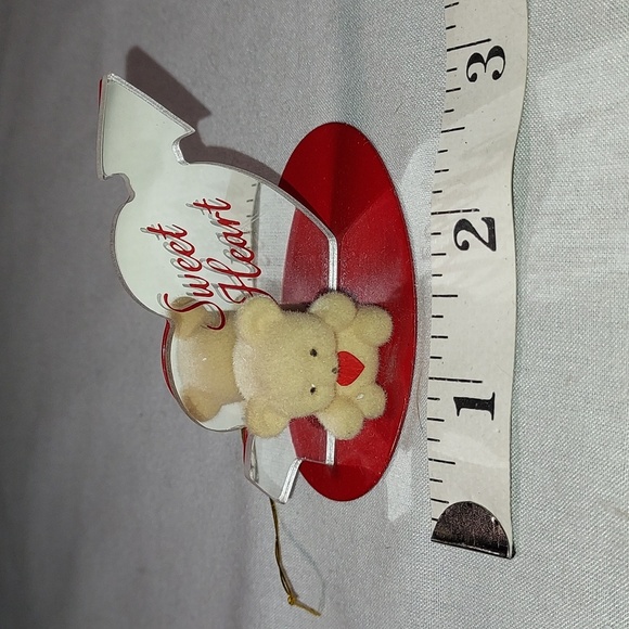 Vintage Avon Teddy Bear Heart Shape Ornament Sweet Heart Design - Picture 5 of 8